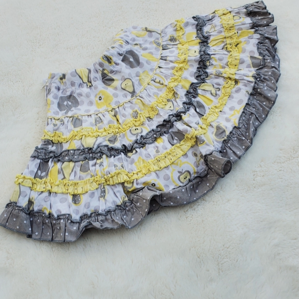 Yellow and Gray Ruffled Skirt Size Size 24M